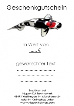 Geschenkgutschein in Hochglanzausführung